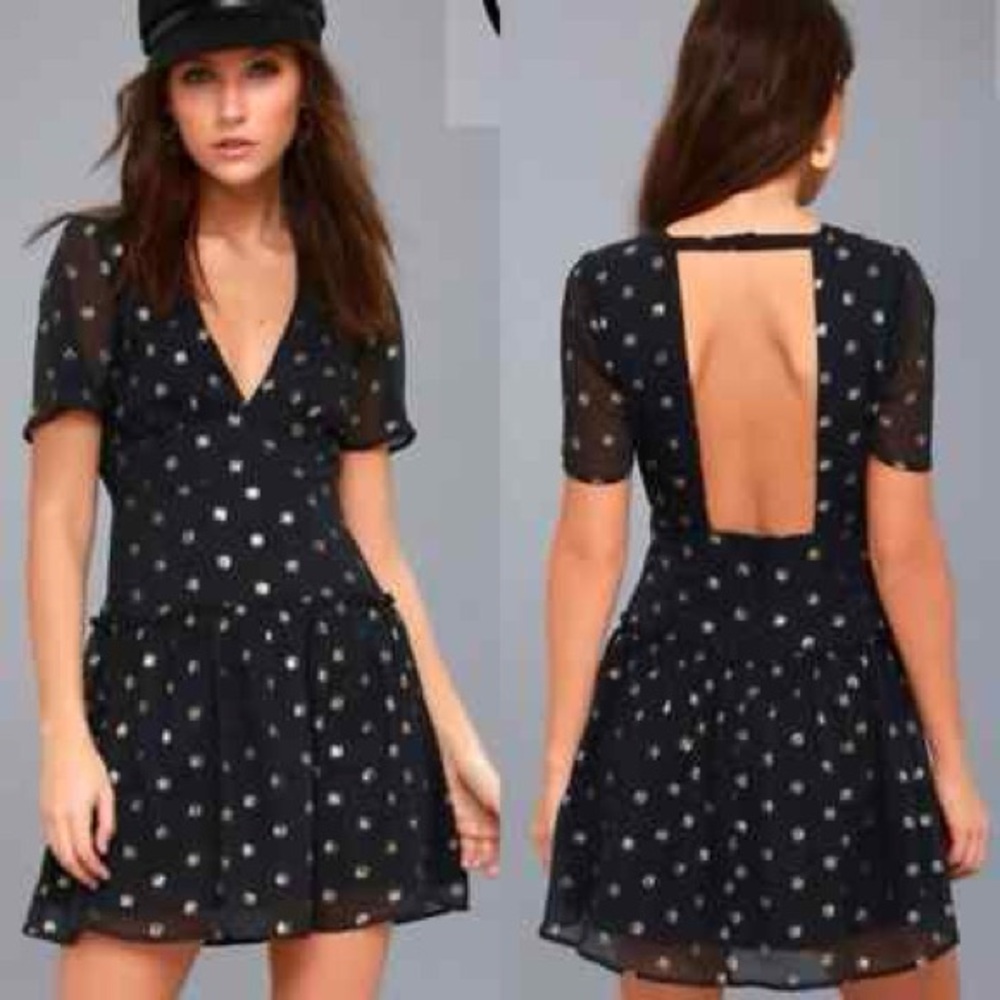 Amuse Society Black and White Backless Dress